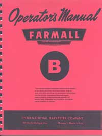 Farmall B & BN Operators Manual PRINT - Click Image to Close