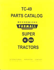 Farmall Super H & HV Parts Manual PRINT - Click Image to Close