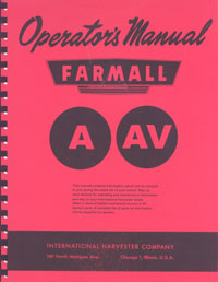 Farmall A & AV Operators Manual PRINT - Click Image to Close